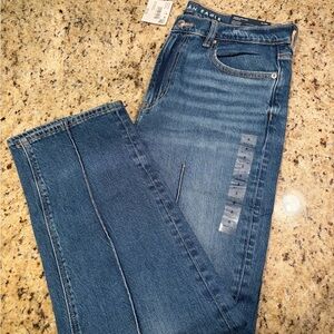 American Eagle Ankle Straight Super High Rise Blue Jeans